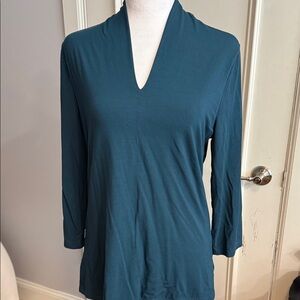 Talbots Deep Teal V-Neck Tunic